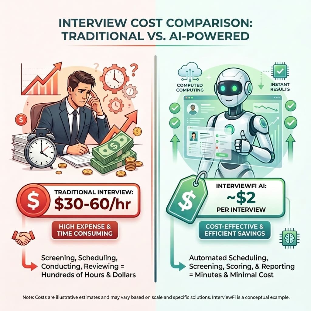 Traditional Interview vs InterviewFi Cost Comparison